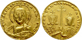 CONSTANTINE VII PORPHYROGENITUS with ROMANUS II (913-959). GOLD Solidus. Constantinople