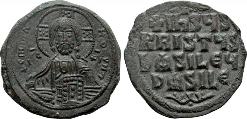 ANONYMOUS FOLLES. Class A3. Attributed to Basil II & Constantine VIII (976-1025)...