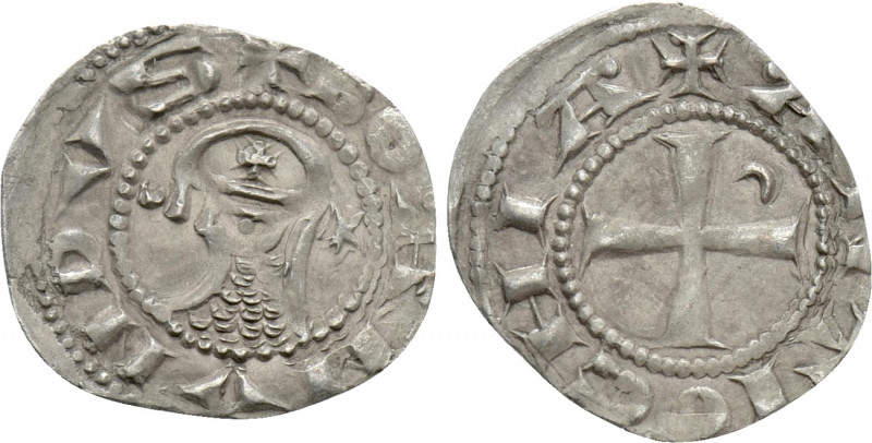 CRUSADERS. Antioch. Bohemund IV or V (1201-1251). Denier. 

Obv: + BOAMVNDVS. ...