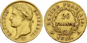 FRANCE. Napoléon I (First reign, 1804-1814). GOLD 20 Francs (1812-A). Paris