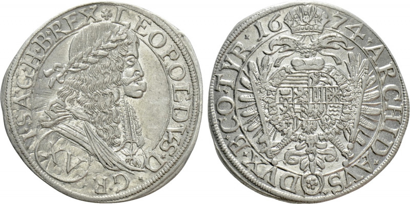 HOLY ROMAN EMPIRE. Leopold I (1658-1705). 15 Kreuzer (1674). Wien. 

Obv: LEOP...