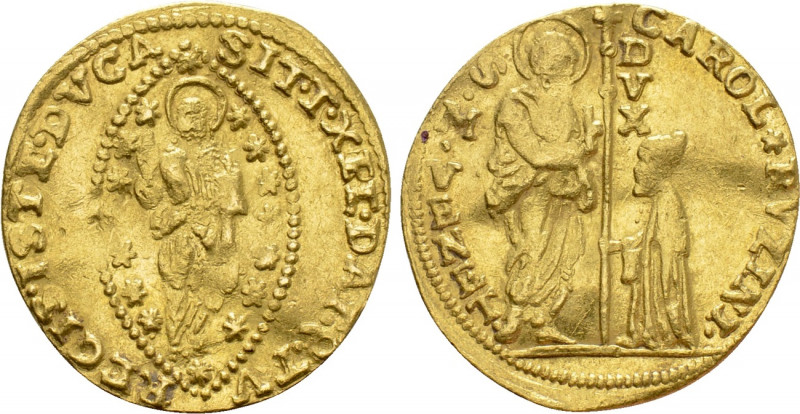 ITALY. Venice. Carlo Ruzzini (1732-1735). GOLD Zecchino. 

Obv: CAROL RVZINI S...