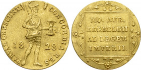 NETHERLANDS. Utrecht. William I (1815-1830). GOLD Ducat (1828)