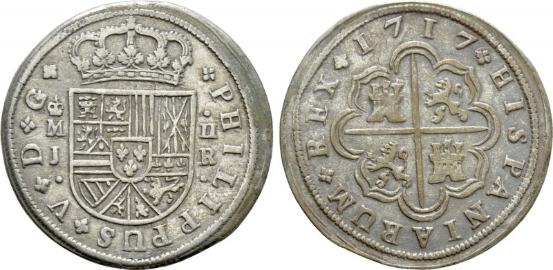 SPAIN. Philip V (1700-1746). 2 Reales (1717-J). Madrid. 

Obv: PHILIPPUS V D G...