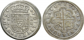 SPAIN. Philip V (1700-1746). 2 Reales (1717-J). Madrid