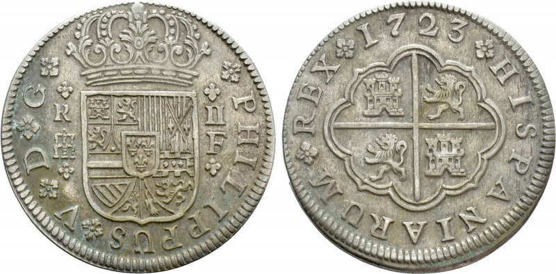 SPAIN. Philip V (1700-1746). 2 Reales (1723-F). Segovia. 

Obv: PHILIPPUS V D ...