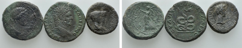 3 Roman Provincial Coins. 

Obv: .
Rev: .

. 

Condition: See picture.
...