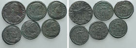 6 Late Roman Coins; Vetranio  etc.; Some Tooled