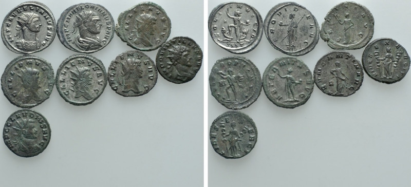 8 Roman Antoniniani. 

Obv: .
Rev: .

. 

Condition: See picture.

Weig...