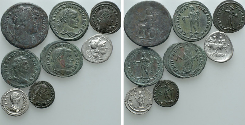 8 Roman Coins. 

Obv: .
Rev: .

. 

Condition: See picture.

Weight: g....