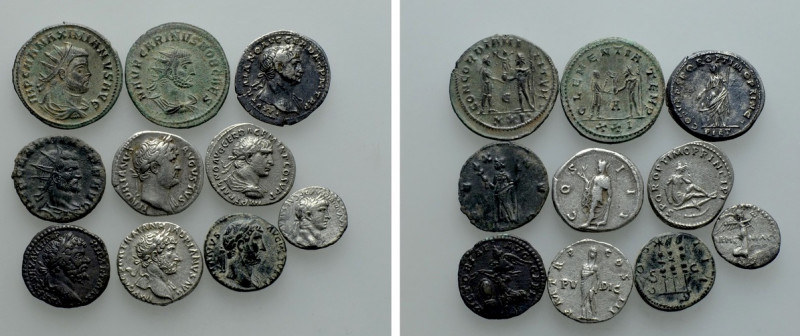 10 Roman Coins. 

Obv: .
Rev: .

. 

Condition: See picture.

Weight: g...