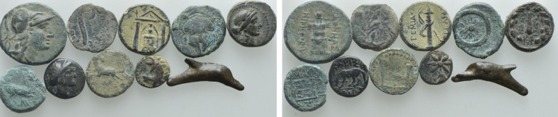 10 Greek Coins. 

Obv: .
Rev: .

. 

Condition: See picture.

Weight: g...