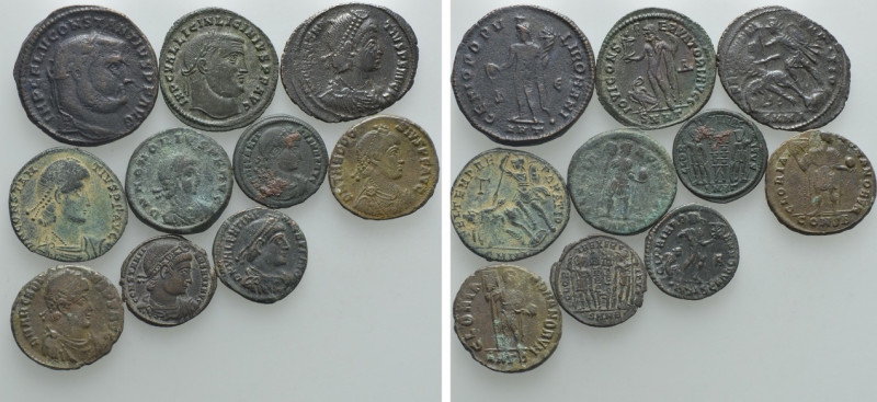 10 Roman Coins. 

Obv: .
Rev: .

. 

Condition: See picture.

Weight: g...