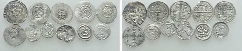 11 Medieval Coins; Hungary etc. 

Obv: .
Rev: .

. 

Condition: See pictu...