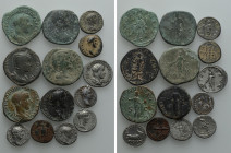 14 Roman Coins; Tiberius etc