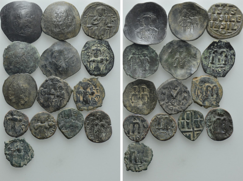14 Byzantine Coins. 

Obv: .
Rev: .

. 

Condition: See picture.

Weigh...