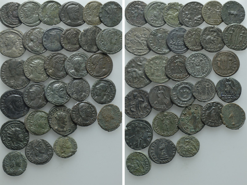 30 Roman Coins; Some Tooled. 

Obv: .
Rev: .

. 

Condition: See picture....