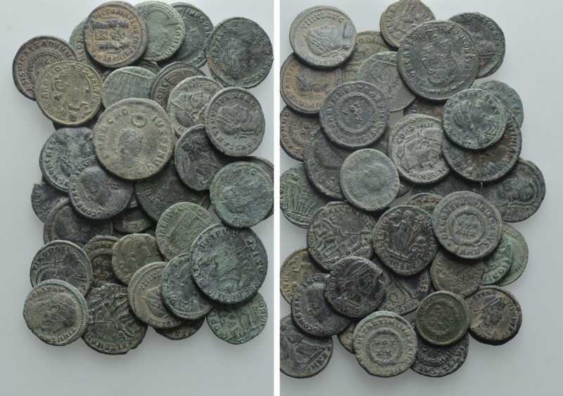 Circa 40 Roman Coins. 

Obv: .
Rev: .

. 

Condition: See picture.

Wei...