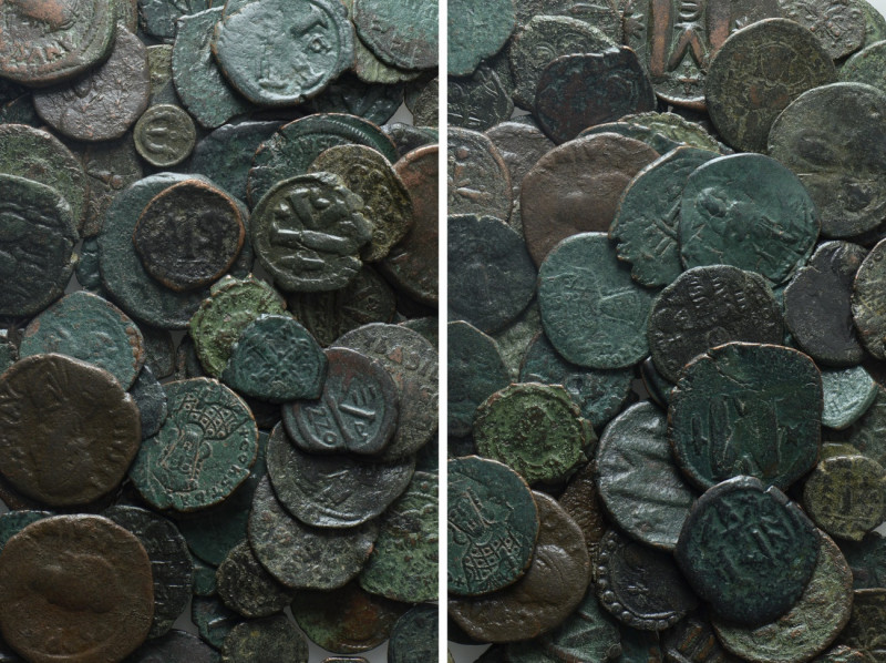 Circa 100 Byzantine Coins. 

Obv: .
Rev: .

. 

Condition: See picture.
...