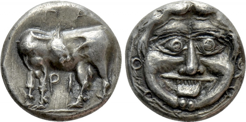 MYSIA. Parion. Hemidrachm (4th century BC). 

Obv: ΠΑ / ΡΙ. 
Bull, with head ...