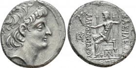 SELEUKID KINGDOM. Alexander II Zabinas (128-122 BC). Teradrachm. Damaskos. Dated SE 189 (124/3 BC)