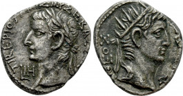 EGYPT. Alexandria. Tiberius with Divus Augustus (14-37). Tetradrachm. Dated RY 18 (AD 31/2)