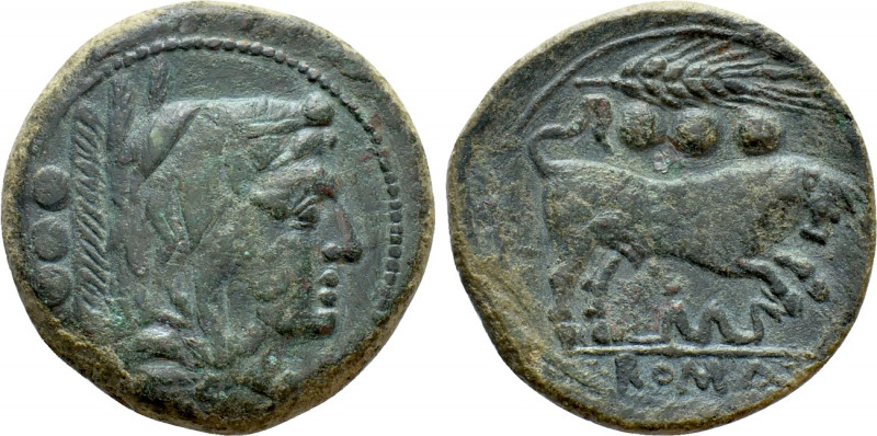 ANONYMOUS. Ae Quadrans (Circa 214-212 BC). Uncertain mint in Sicily. 

Obv: He...