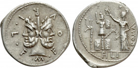 M. FURIUS L.F. PHILUS. Denarius (120 BC). Rome