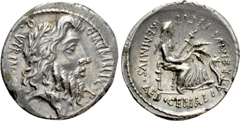 C. MEMMIUS C.F. (56 BC). Denarius. Rome. 

Obv: C MEMMI C F / QVIRINVS. 
Laur...