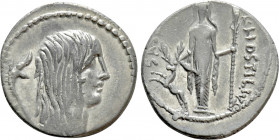 L. HOSTILIUS SASERNA. Denarius (48 BC). Rome