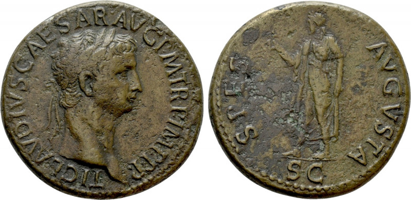 CLAUDIUS (41-54). Sestertius. Rome. 

Obv: TI CLAVDIVS CAESAR AVG P M TR P IMP...