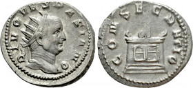DIVUS VESPASIAN (Died 79). Antoninianus. Struck under Trajan Decius