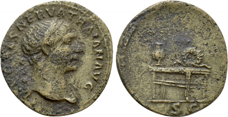 TRAJAN (98-117). Quadrans. Rome. 

Obv: IMP CAES NERVA TRAIAN AVG. 
Laureate ...