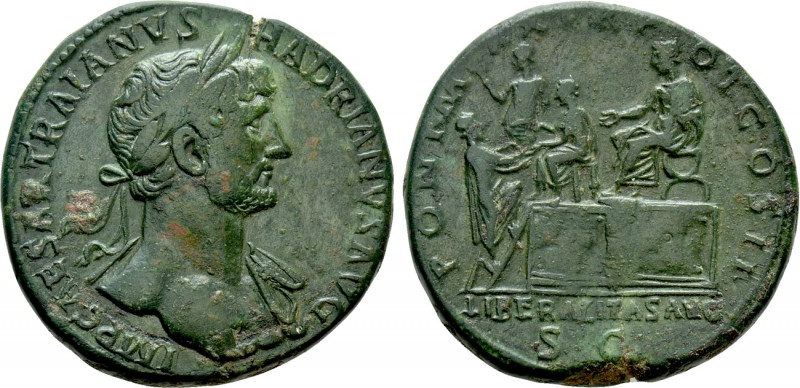 HADRIAN (117-138). Sestertius. Rome. 

Obv: IMP CAESAR TRAIANVS HADRIANVS AVG....