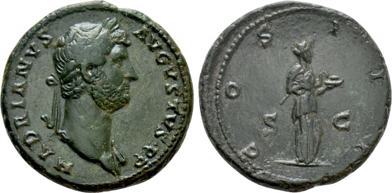 HADRIAN (117-138). As. Rome. 

Obv: HADRIANVS AVGVSTVS. 
Laureate head right,...