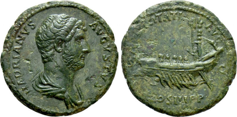 HADRIAN (117-138). As. Rome. 

Obv: HADRIANVS AVGVSTVS. 
Bareheaded, draped a...