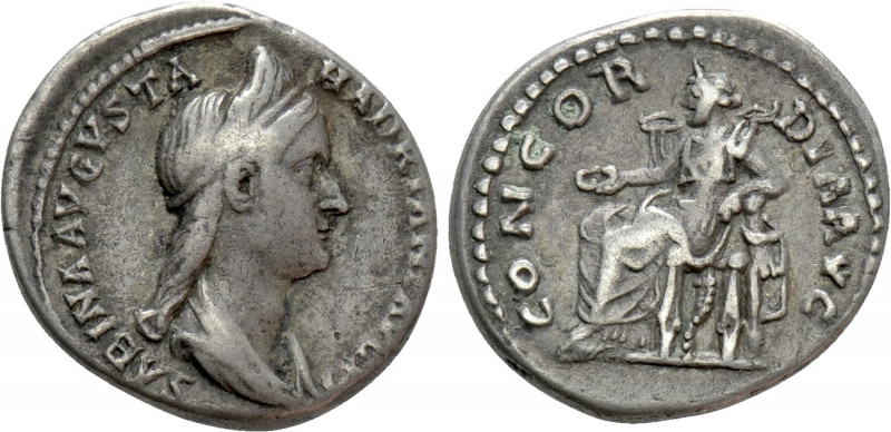 SABINA (Augusta, 138-136/7). Denarius. Rome. 

Obv: SABINA AVGVSTA HADRIANI AV...