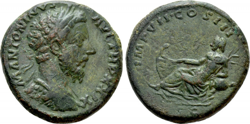 MARCUS AURELIUS (161-180). As. Rome. 

Obv: M ANTONINVS AVG TR P XXIX. 
Laure...
