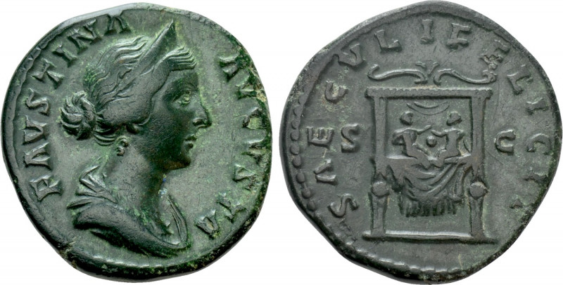 FAUSTINA II (Augusta, 147-175). As. Rome. 

Obv: FAVSTINA AVGVSTA. 
Diademed ...
