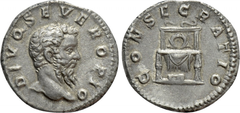 DIVUS SEPTIMIUS SEVERUS (Died 211). Denarius. Rome. 

Obv: DIVO SEVERO PIO. 
...