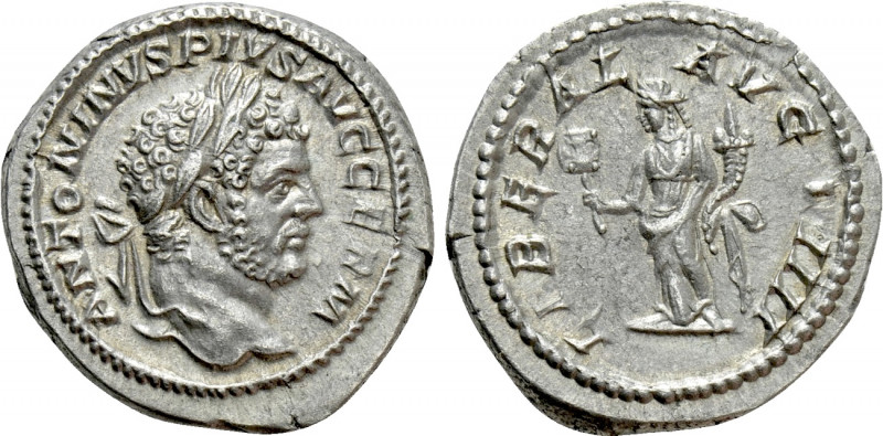 CARACALLA (197-217). Denarius. Rome. 

Obv: ANTONINVS PIVS AVG GERM. 
Laureat...