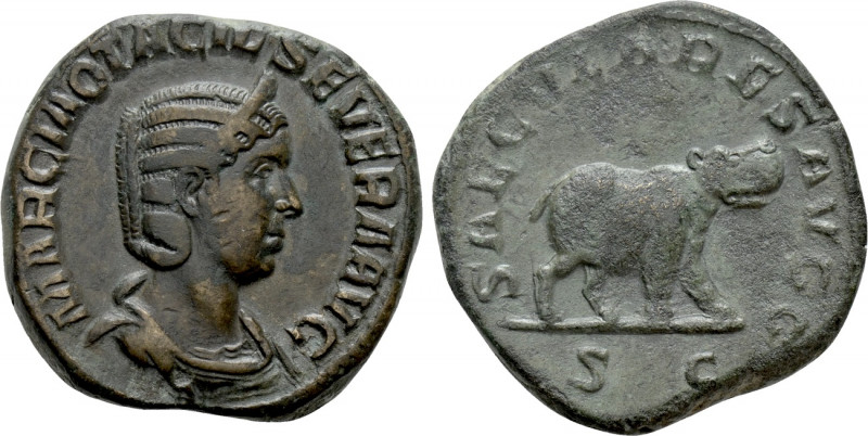 OTACILIA SEVERA (Augusta, 244-249). Sestertius. Rome. Saecular Games/1000th Anni...