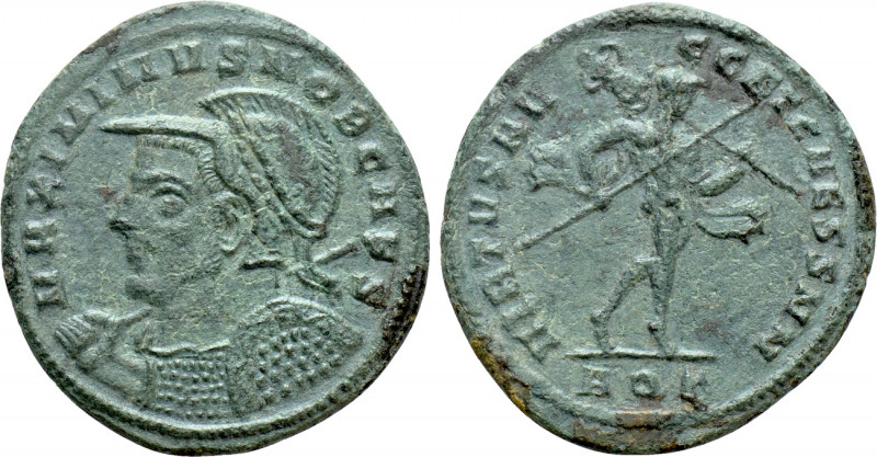 MAXIMINUS DAIA (Caesar, 305-309). Follis. Aquileia. 

Obv: MAXIMINVS NOB CAES....