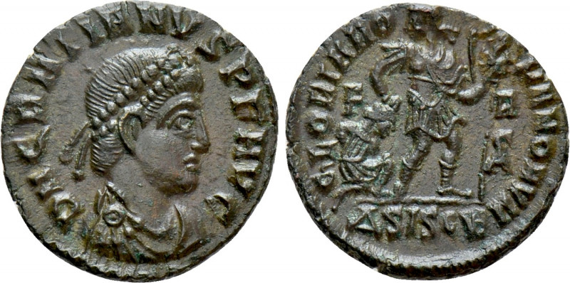 GRATIAN (367-383). Ae. Siscia. 

Obv: D N GRATIANVS P F AVG. 
Diademed, drape...