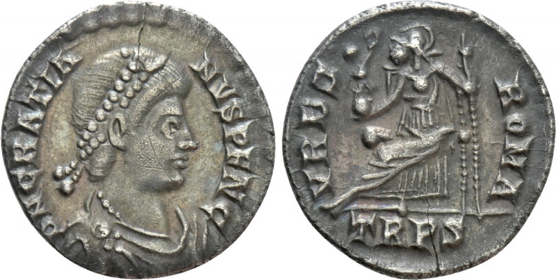 GRATIAN (367-383). Siliqua. Treveri. 

Obv: D N GRATIANVS P F AVG. 
Diademed,...