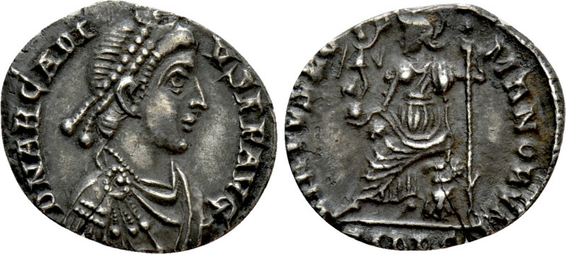 ARCADIUS (383-408). Siliqua. Mediolanum. 

Obv: D N ARCADIVS P F AVG. 
Diadem...
