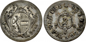 AUSTRIA. Salzburg. Sigismund III von Schrattenbach (1753-1771). 2 Kreuzer (1758)