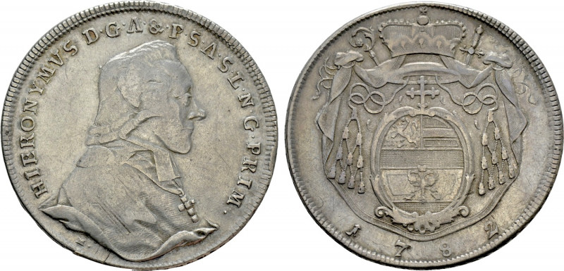 AUSTRIA. Salzburg. Hieronymus von Colloredo-Waldsee (1772-1803). Taler (1782). ...