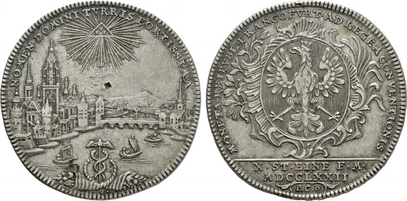 GERMANY. Frankfurt. Taler (1772). 

Obv: NOMEN DOMINI TVRRIS FORTISSIMA. 
Cit...