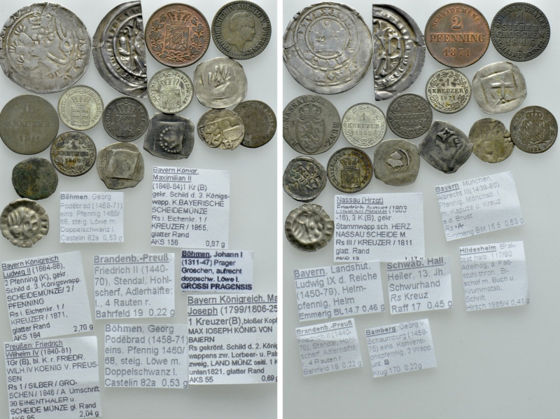 16 Medieval and Modern Coins; Germany, Bavaria etc. 

Obv: .
Rev: .

. 

...